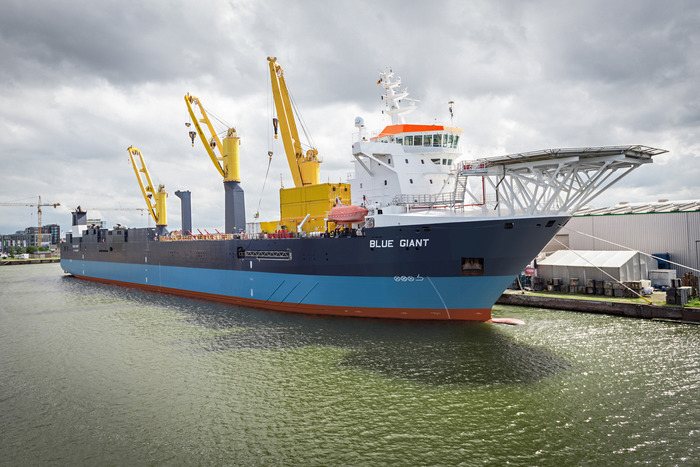 The offshore construction vessel Blue Giant (photo: Jan Meier/Harren & Partner)
